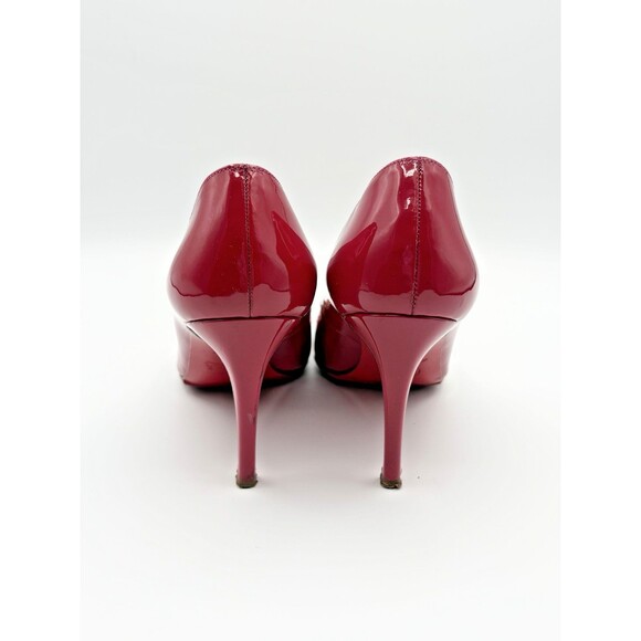 Christian Louboutin Red Patent Leather Pigalle 85 Pointed Toe Heels Sz EU 36.5 - Picture 7 of 15